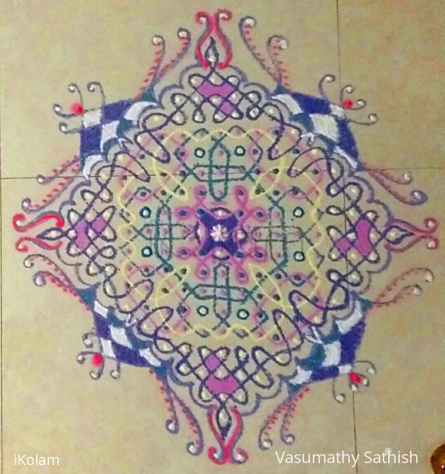 Rangoli: Chikku Kolam for Chitira Pournami