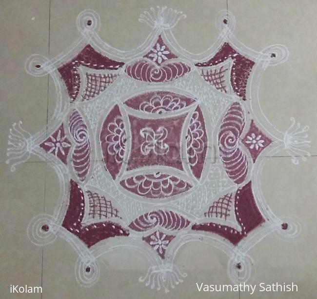 Rangoli: 001 Aadi Velli Double stroke Iyengar Padi Kolam 