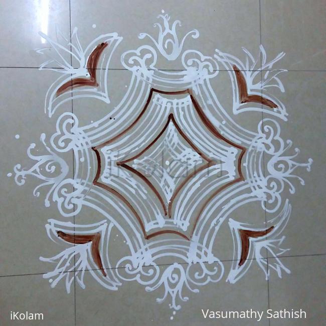 Rangoli: Navarathiri Iyengar Padi Kolam with rice batter