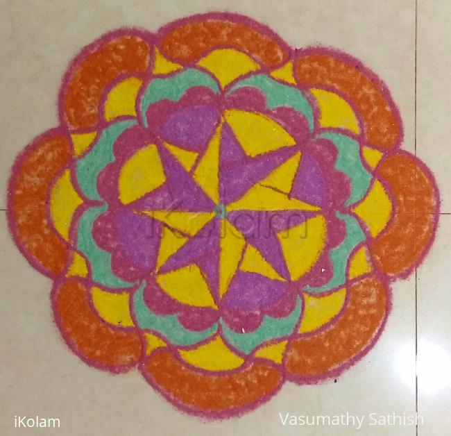 Rangoli: Freehand Rangoli with recycled colours