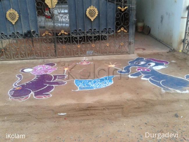 Rangoli: diwali mickey mouse rangoli