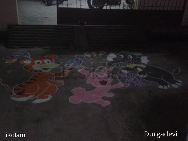 Rangoli: Micky mouse rangoli