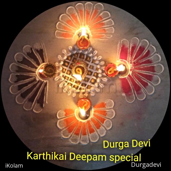 Rangoli: Karthigai Deepam special kolam 6