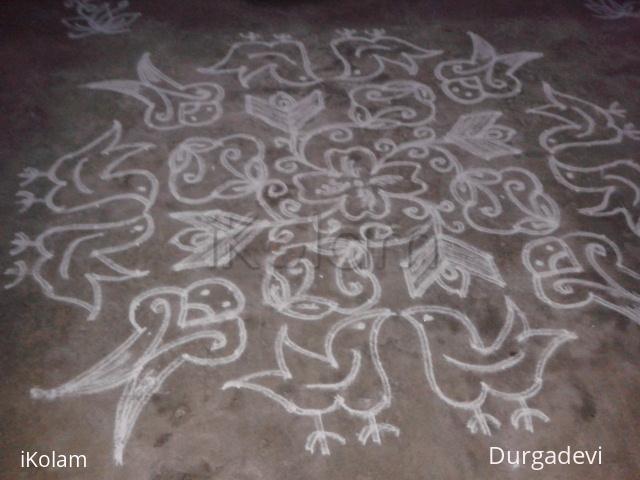 Rangoli: two bird kolam