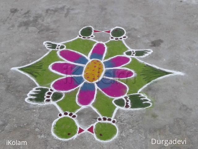 Rangoli: DD parrot kolam