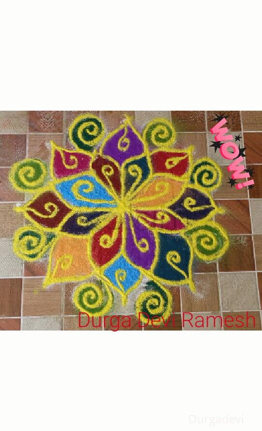 Rangoli: DD colour kolam☺