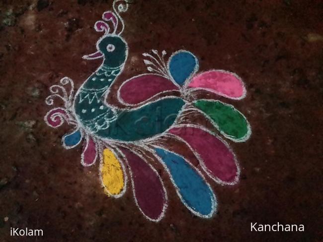 Rangoli: Margazhi mini peacock