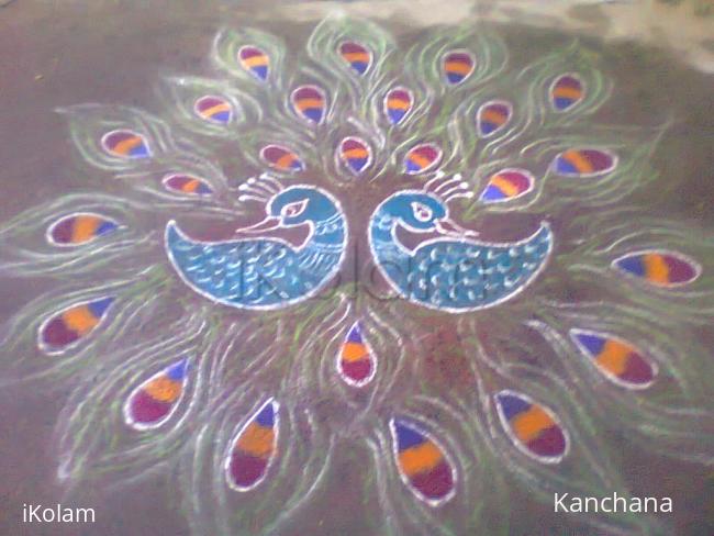 Rangoli: peacock rangoli