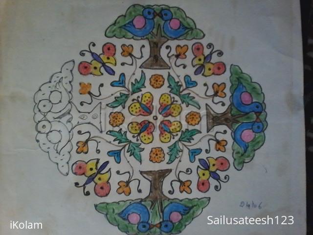 Rangoli: birds in a tree