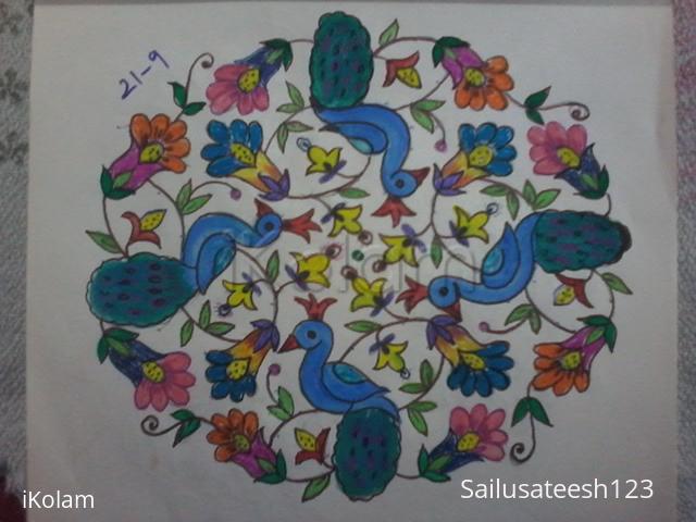 Rangoli: Peacocks kolam