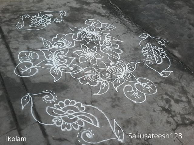 Rangoli: Dotted lotus kolam