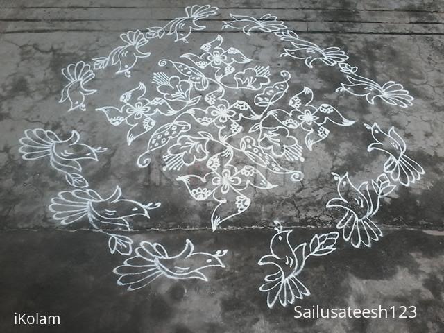 Rangoli: Friday rangoli with swastiks..