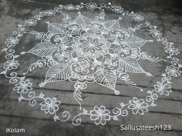 Rangoli: Freehand circle  kolam