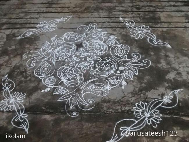 Rangoli: Friday flower rangoli..