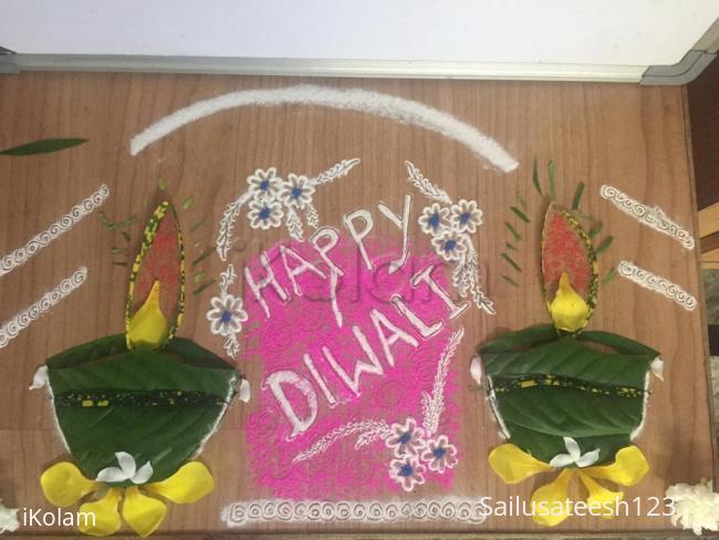 Rangoli: Diwali diyas...