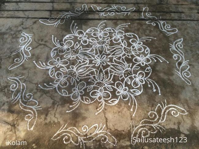 Rangoli: 11to 6 interlaced dotted kolam....