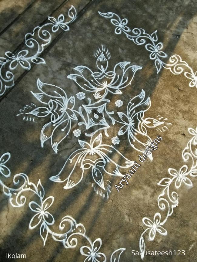 Rangoli: Simple diyas rangoli...