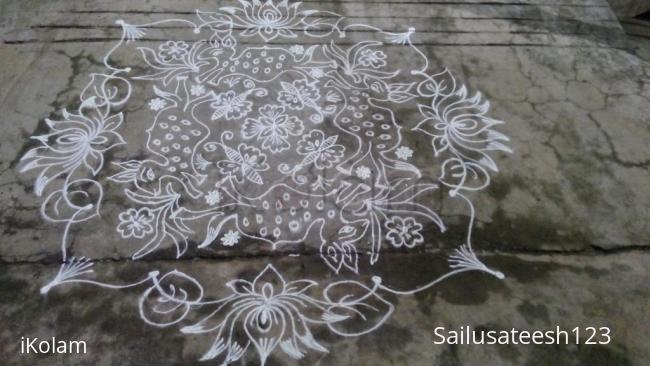 Rangoli: sriramanavami kolam with 14 -14 dots