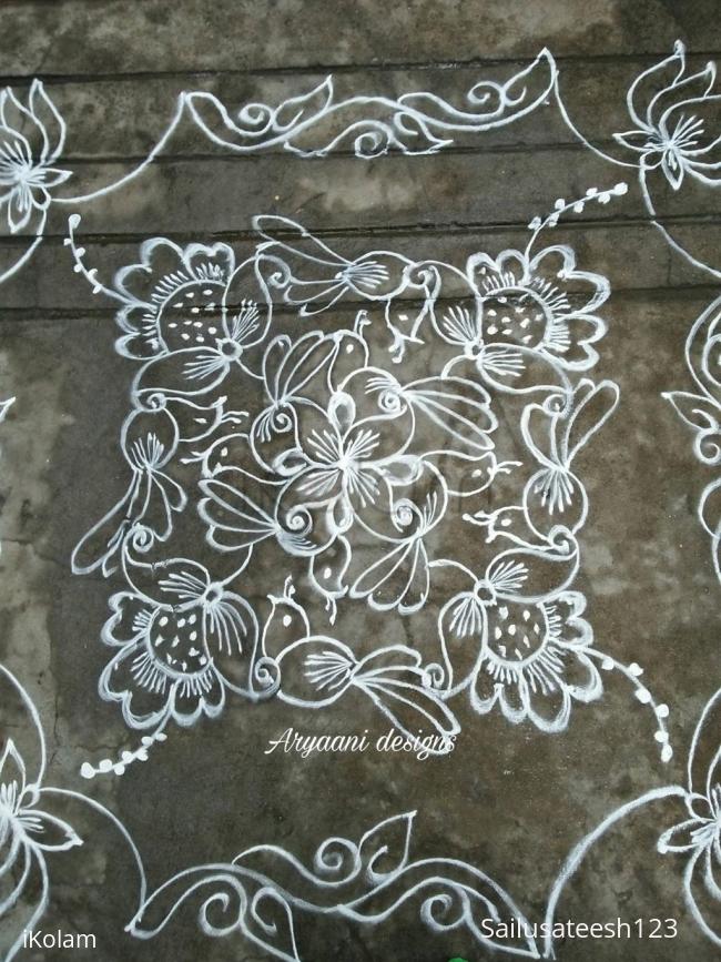 Rangoli: Simple birds kolam...