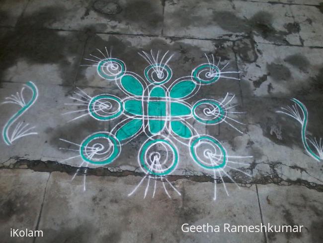 Rangoli: Pistha green kolam!