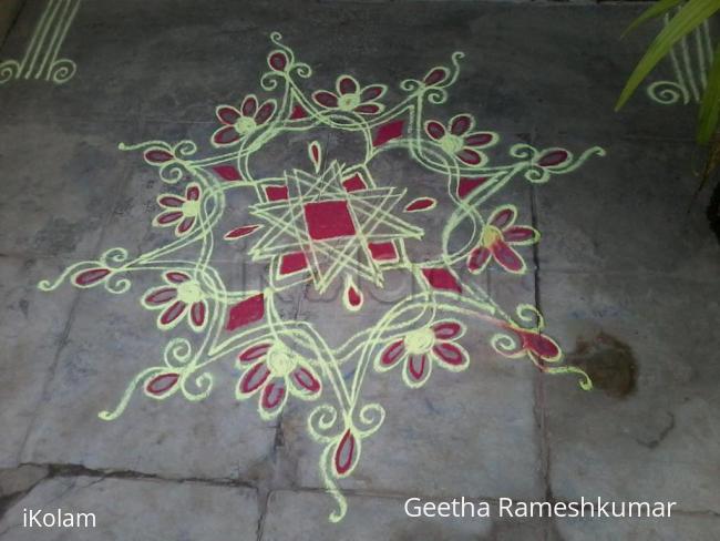 Rangoli: Red and Yellow beauty