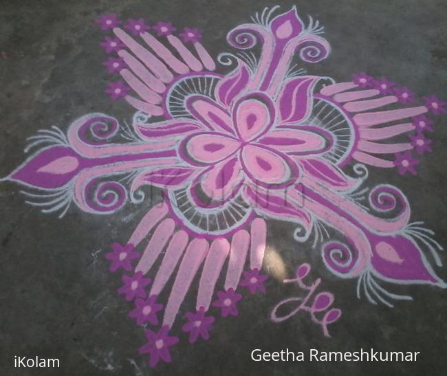 Rangoli: Navarathri Special! Day-8 Pink!