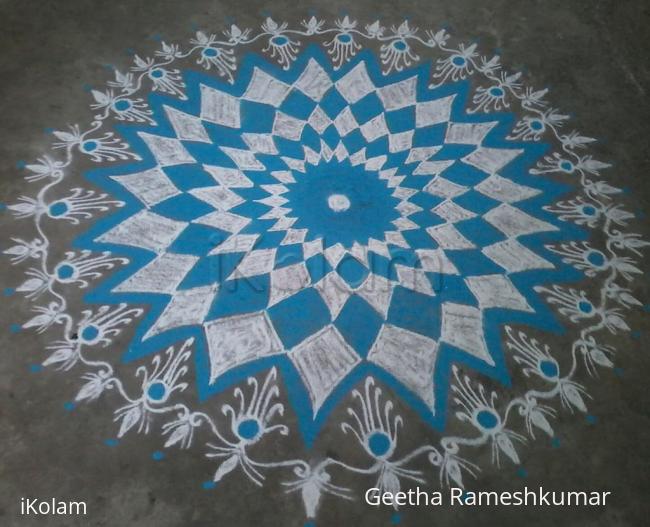 Rangoli: Navarathri Special! Day-9 Sky blue!!