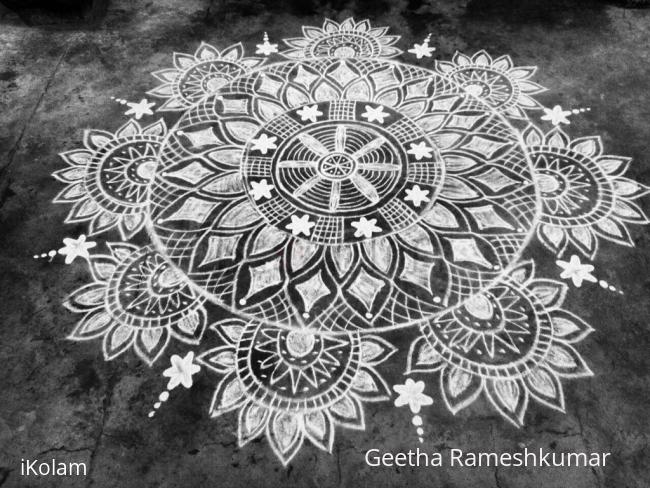 Rangoli: Navarathri day_5 white magic!