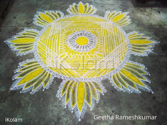 Rangoli: Navaratri festival-Day_1 Yellow!