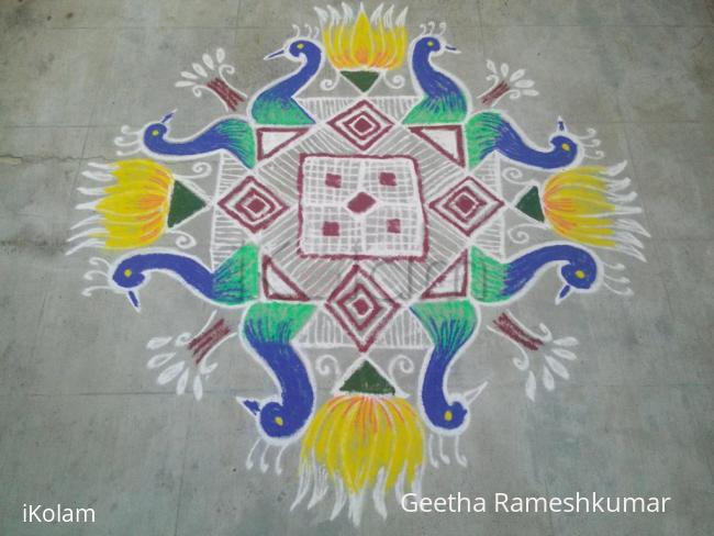 Rangoli: Peacock kolam!