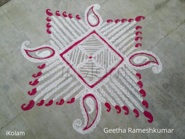 Rangoli: Cute mangoes kolam!