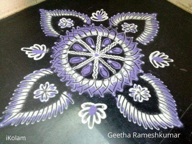 Rangoli: Navarathri day 9 purple!!