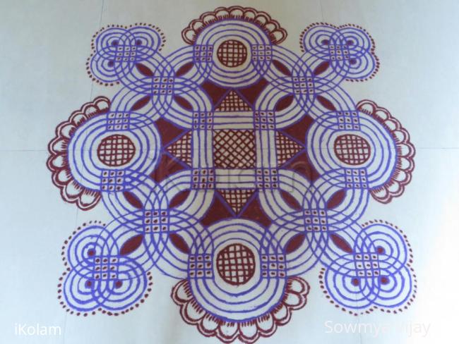 Rangoli: Free hand Design  Padi  kolam