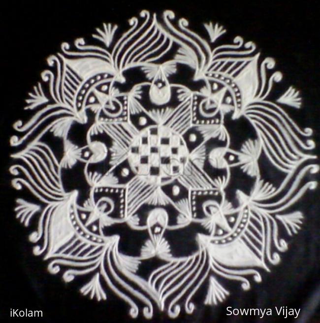 Rangoli: Free hand Design  Black and white