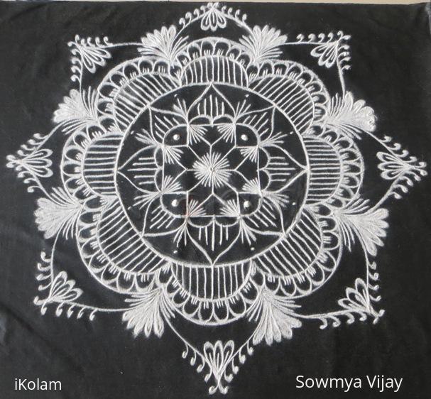 Rangoli: Freehand rangoli In Black and White