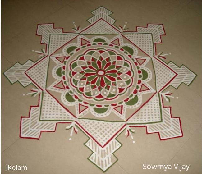 Rangoli: Padi Kolam with colours