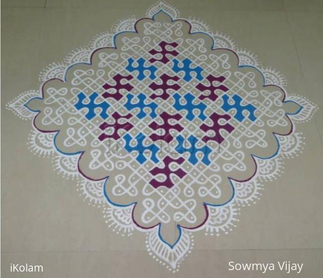 Rangoli: Dotted Kolam-Floor version