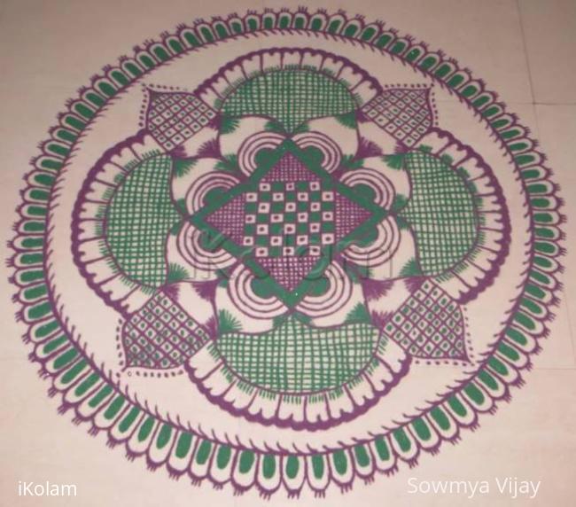 Rangoli: Free Hand Design with recycled colours