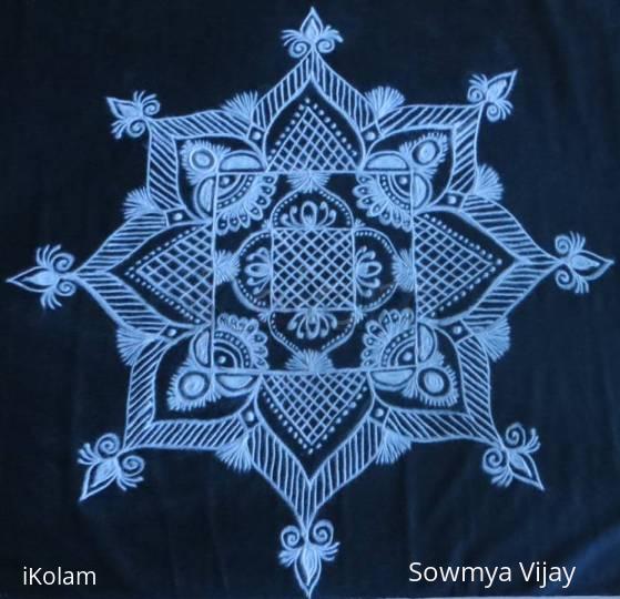 Rangoli: Free Hand Black and white Design