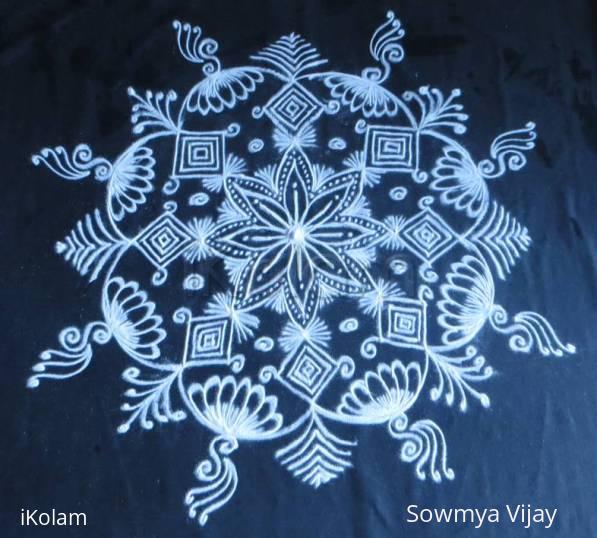 Rangoli: Free Hand Black and white Design