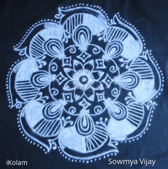 Rangoli: Free Hand Black and white Design