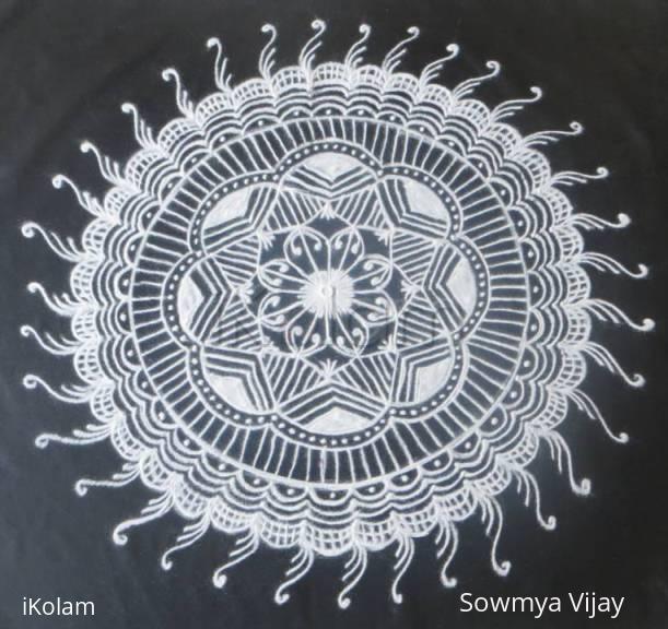 Rangoli: Free hand design in black and white