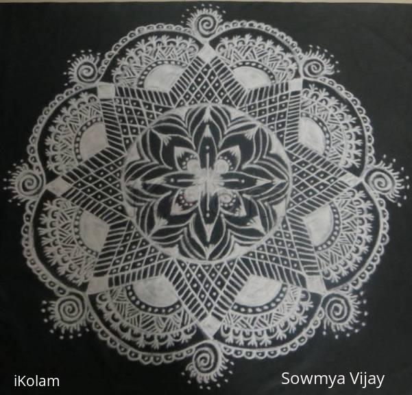 Rangoli: Free hand design in black and white