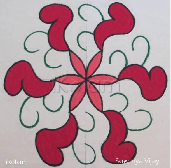 Rangoli: Dotted kolam with colours