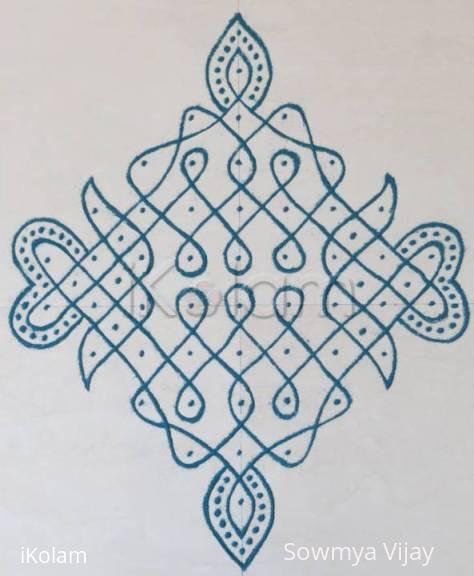 Rangoli: Dotted kolam -Colour chikku kolam