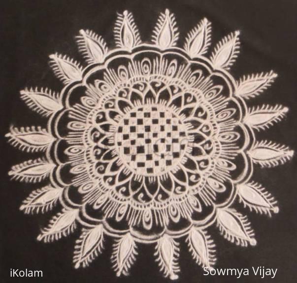 Rangoli: Free hand design in black and white