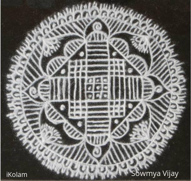 Rangoli: Free hand design in black and white