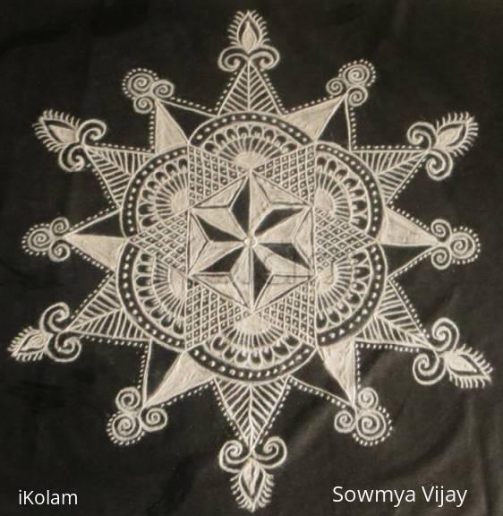 Rangoli: Free hand design in black and white