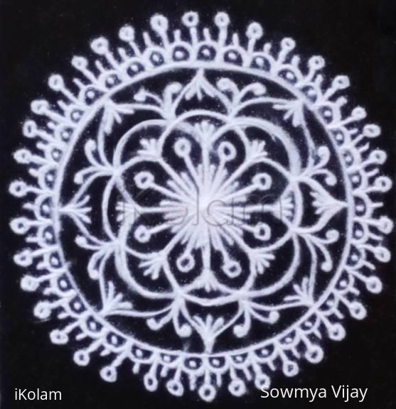 Rangoli: Free Hand design In Black and White