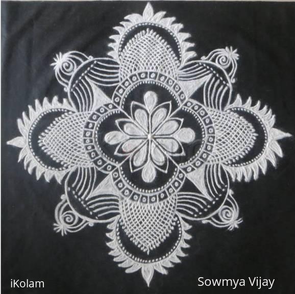 Rangoli: Freehand rangoli In Black and White